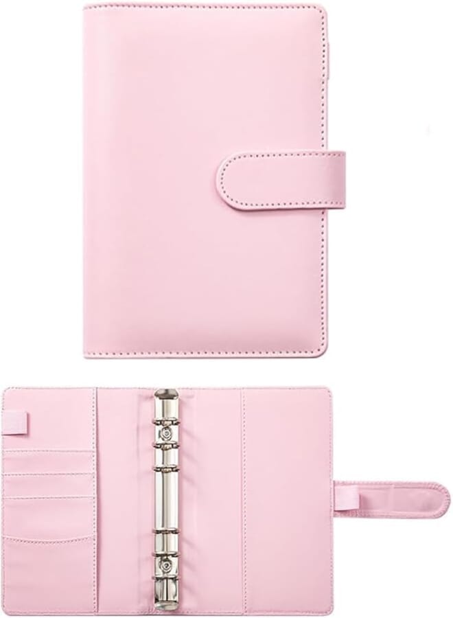 fashion mania Ring Binder A5 PU Leather Notebook Cover Planner Refillable Cover for A5 Filler Paper (Inner Paper Not Included)